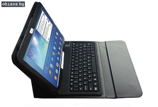 Кожен калъф с Bluetooth клавиатура за таблет Samsung Galaxy | Калъфи | Варна