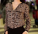Риза с леопардов принт-Дамски Ризи