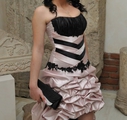 Асиметрична бална рокля в розово + подарък-Дамски Рокли