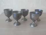 № 1517 - комплект стари малки метални чашки     - 5 броя-Колекции