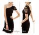 Елегантна черна рокля с една презрамка, налични размер | Дамски Рокли  - Русе - image 0