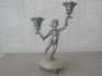 № 1686   стар метален свещник - бронз , мрамор | Антики  - Шумен - image 0