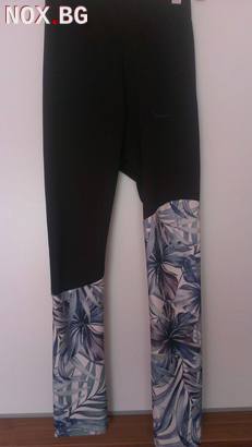 Дамски дълъг спортен черен клин Nike с цветя флорален цветя | Дамски Клинове | Велико Търново