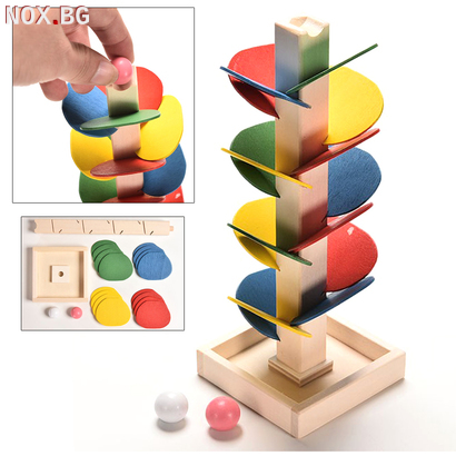 Образователна Детска дървена играчака Монтесори Дърво Пирами | Детски Играчки | Добрич