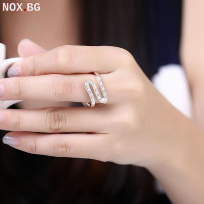 Дамски пръстен с камъчета сребърно покритие 925 | Пръстени | Добрич