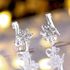 Дамски обеци с камъни маргаритка обеци с винтчета сребърно п | Обеци  - Добрич - image 2