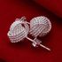 Дамски обеци Кълбо сребърно покритие 925 обеци с винтчета | Обеци  - Добрич - image 2