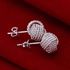 Дамски обеци Кълбо сребърно покритие 925 обеци с винтчета | Обеци  - Добрич - image 3
