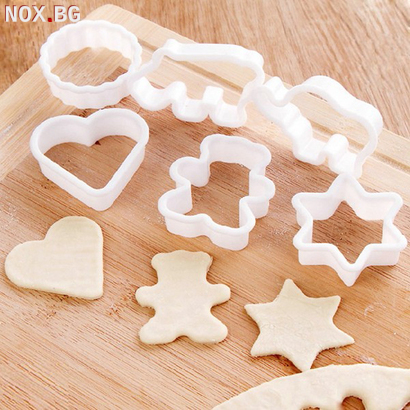 6 бр пластмасови резци форми за домашни сладки меденки бисквити | Дом и Градина | Добрич