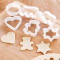 6 бр пластмасови резци форми за домашни сладки меденки бисквити-Дом и Градина
