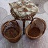 Малка кръгла масичка плетена табуретка с кошници е декор за | Дом и Градина  - Добрич - image 2