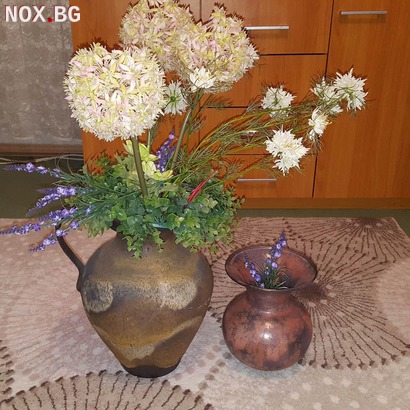 Керамични декоративни вази с изкуствени цветя декорация за д | Дом и Градина | Добрич