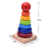 Занимателна играчка дървена пирамида с цветни рингове Монтесори | Детски Играчки  - Добрич - image 3