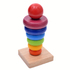 Занимателна играчка дървена пирамида с цветни рингове Монтесори | Детски Играчки  - Добрич - image 7
