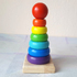 Занимателна играчка дървена пирамида с цветни рингове Монтесори | Детски Играчки  - Добрич - image 8