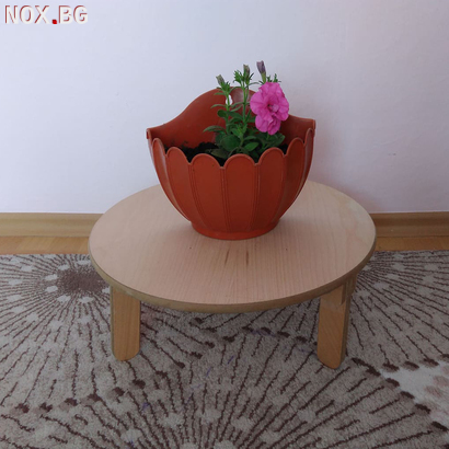 Малка кръгла масичка сгъваема бамбукова стойка на три крака | Мебели и Обзавеждане | Добрич