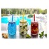 Стъклени буркани коктейл с цветни капачки и сламки | Дом и Градина  - Добрич - image 0