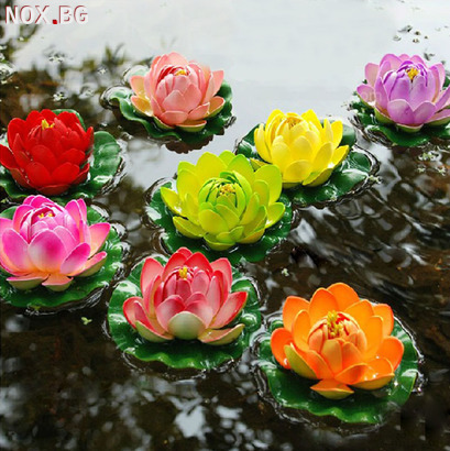 4409 Плаваща изкуствена водна лилия за езерце шадраван декор | Дом и Градина | Добрич