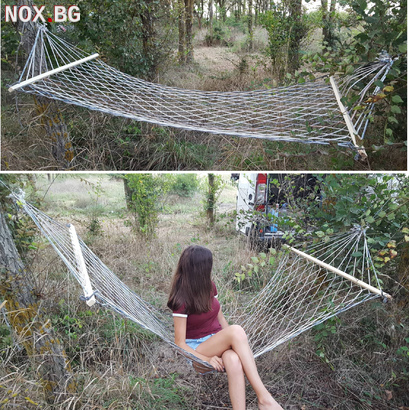 Нов плетен хамак мрежа въжен хамак за градина къмпинг | Дом и Градина | Добрич
