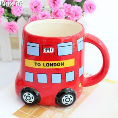 Забавна детска керамична чаша за чай Автобус 500мл | Дом и Градина | Добрич