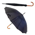 Класически автоматичен чадър за дъжд черен 16 ребра 98см-Други Аксесоари