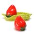 Комплект керамични солници ягоди на поставка листо Солнички | Дом и Градина  - Добрич - image 1