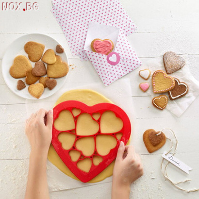 Форма за сладки 12 сърца резец за фондан тесто формички за б | Дом и Градина | Добрич