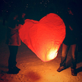 Летящ китайски фенер Сърце размер 95 x 95 x 40cm червен, син-Дом и Градина