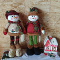 Декоративна коледна фигура от плат Снежко с разтягащи крака-Дом и Градина