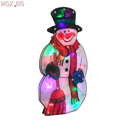 Двулицево светещо пано Снежен човек декорация за стена 43cm | Дом и Градина | Добрич