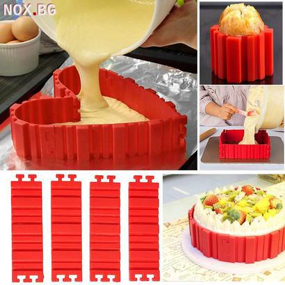 Сглобяема силиконова форма за торта кекс сладкиши мъфини 4 ч | Дом и Градина | Добрич
