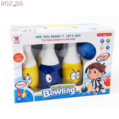 Комплект детски боулинг 6 кегли и топка за боулинг Усмивки 2 | Детски Играчки | Добрич