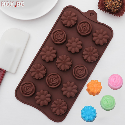 Силиконова форма за шоколадови бонбони цветенца и розички | Дом и Градина | Добрич