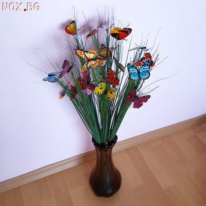 Изкуствен букет висока тревичка с пеперуди за декорация и ар | Дом и Градина | Добрич
