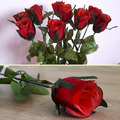 Изкуствена червена роза за декорация прибрана 62см-Дом и Градина