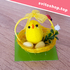 Мини декоративна фигура пиленце в кошничка с калинка украса | Дом и Градина  - Добрич - image 0