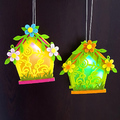 Декоративна светеща къщичка от филц висяща украса за Великде-Дом и Градина