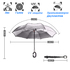 Обърнат чадър двупластов противоветрен чадър с обратно затва | Други Аксесоари  - Добрич - image 3