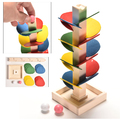 Образователна Детска дървена играчака Монтесори Дърво Пирами-Детски Играчки