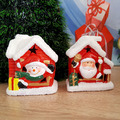 Светеща керамична къщичка с Дядо Коледа и Снежко светеща кол-Други