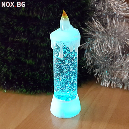 Коледна електронна свещ с преливащи LED светлини 18см | Изкуство | Добрич