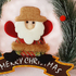 Коледен венец с надпис Merry Christmas и коледна фигура 24cm | Изкуство  - Добрич - image 1