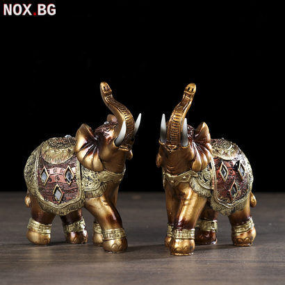 1297 Сувенир слончета с бивни статуетки 2 фигурки слончета з | Други | Добрич