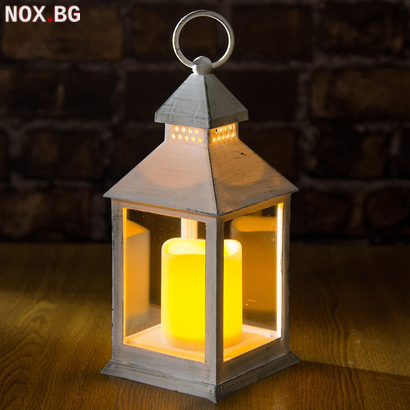1442 Декоративен фенер лампа с LED свещ 24см | Дом и Градина | Добрич