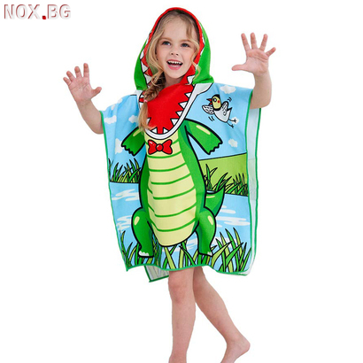 997 Детско плажно пончо Крокодил Русалка детски плажен халат | Дом и Градина | Добрич