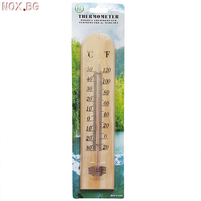 1539 Дървен стаен термометър 25см | Дом и Градина | Добрич