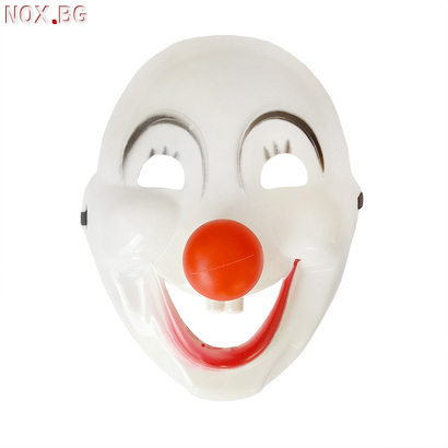 1378 Пластмасова парти маска Клоун с червен нос | Дом и Градина | Добрич