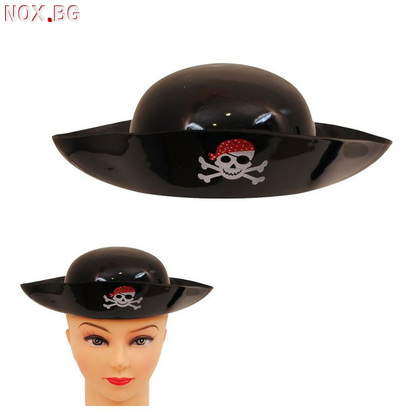 1751 Пластмасова черна пиратска шапка | Дом и Градина | Добрич