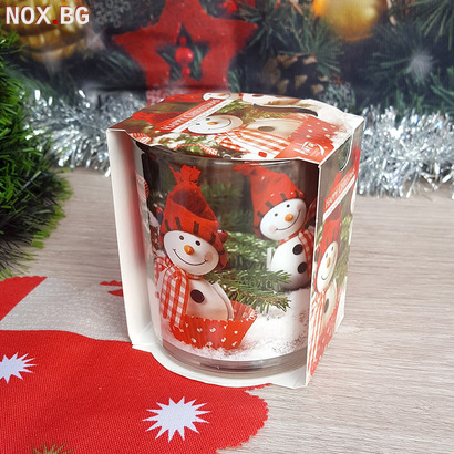 1808 Коледна ароматизирана свещ в чаша Happy Christmas | Дом и Градина | Добрич