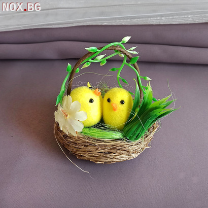 1991 Великденска декорация Пиленца в гнездо | Дом и Градина | Добрич